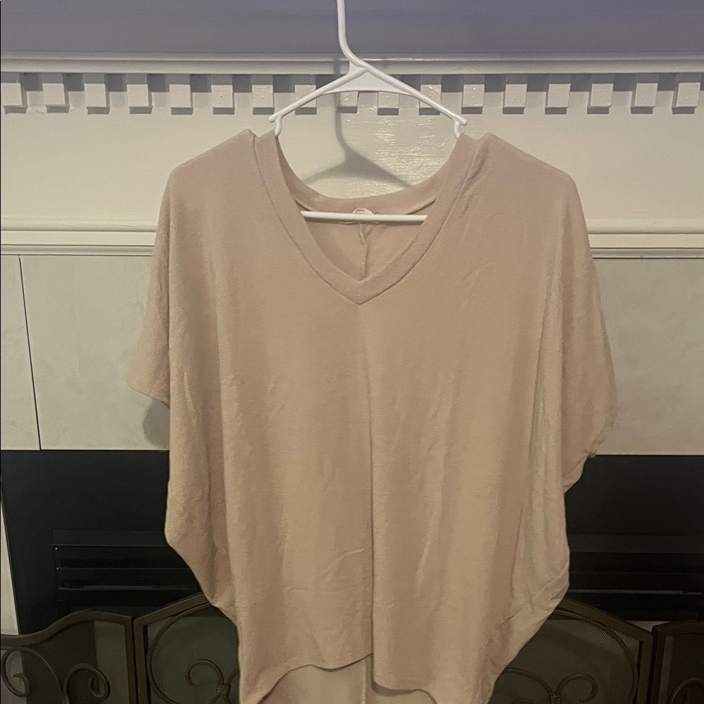 Casual V-Neck Tan Top